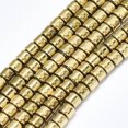 thumbnail image 1 of Electroplate Non-magnetic Hematite Beads Strands Column Real 18K golden Plated 3x2.5mm Hole: 1mm about 148~150pcs/strand 15.75 inch(40cm), 1 of 2