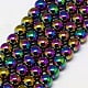 Electroplate Non-magnetic Hematite Beads Strands Round Grade A Multi-color Plated 3mm Hole: 1mm