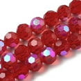 thumbnail image 1 of Electroplate Transparent Glass Beads Strands Faceted Round Rainbow Plated Red 10mm Hole: 1.2mm about 65~69pcs/strand 23.03~24.49 inch(58.5~62.2cm), 1 of 4
