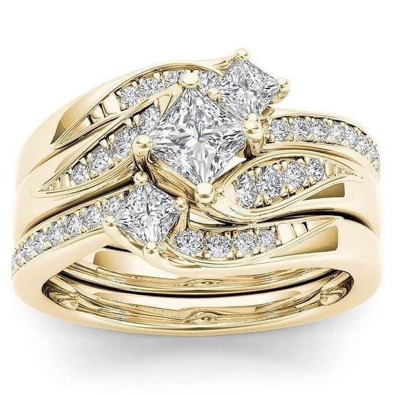 Electroplated 18k Gold Rose Gold Diamond Zircon Ring