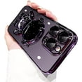 thumbnail image 1 of Electroplated Astronaut Hidden Stand Case for iPhone 14 Pro Max Case for Women with Camera Protection Foldable Astronaut Kickstand Phone Case Soft Glitter Bling Protective Case (Deep Purple), 1 of 6