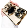 thumbnail image 1 of Electroplated Astronaut Hidden Stand Case for iPhone 14 Pro Max Case for Women with Camera Protection Foldable Astronaut Kickstand Phone Case Soft Glitter Bling Protective Case (Space Gold), 1 of 12