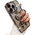 thumbnail image 1 of Electroplated Astronaut Rings Phone Case with Invisible Stand with or Without Gradient Glitter Paper, Drop Proof for iPhone 15 14 13 12 11 Pro Max XS XR X Phone Case (Silver 2,iPhone 15), 1 of 8