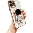 thumbnail image 1 of Electroplated Astronaut Stand Phone Case, Hidden Stand, Free Your Hands, Side Love, for iPhone 15 14 13 12 11 Pro Max Mini XS XR X 7 8 6 SE Phone Case (White,iPhone Xs), 1 of 8