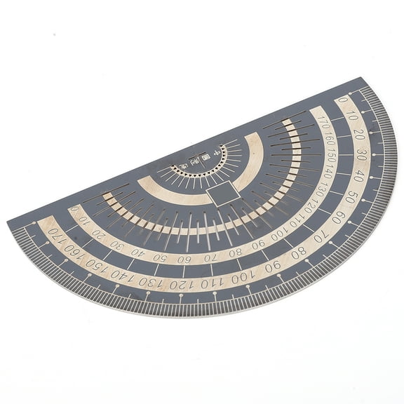 Electroplated Black Stainless Steel Protractor Angle Measuring Tool for Woodworking and Drafting, 0-180 Degree Range, 4.9 Inches / 12.5 cm Length, Precision Ruler for Students and Professionals