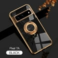 thumbnail image 1 of Electroplated Case for Google Pixel 7A, Slim Thin Light Plating Frame Rotatable Metal Ring Holder Bracket Cover with Magnetic Car Mount Rugged Shockproof Anti-Scratches Case,Black, 1 of 9