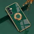 thumbnail image 1 of Electroplated Case for Samsung Galaxy A14 5G, Slim Thin Light Plating Frame Rotatable Metal Ring Holder Bracket Cover with Magnetic Car Mount Rugged Shockproof Anti-Scratches Case, Darkgreen, 1 of 8