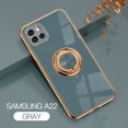 thumbnail image 1 of Electroplated Case for Samsung Galaxy A22 5G, Slim Thin Light Plating Frame Rotatable Metal Ring Holder Bracket Cover with Magnetic Car Mount Rugged Shockproof Anti-Scratches Case,Gray, 1 of 9