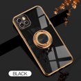 thumbnail image 1 of Electroplated Case for Samsung Galaxy A42 5G, Slim Thin Light Plating Frame Rotatable Metal Ring Holder Bracket Cover with Magnetic Car Mount Rugged Shockproof Anti-Scratches Case,Black, 1 of 9