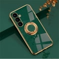 thumbnail image 1 of Electroplated Case for Samsung Galaxy A54 5G, Slim Thin Light Plating Frame Rotatable Metal Ring Holder Bracket Cover with Magnetic Car Mount Rugged Shockproof Anti-Scratches Case,Darkgreen, 1 of 8