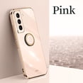 thumbnail image 1 of Electroplated Case for Samsung Galaxy S23, Glossy Soft Silicone Shockproof Anti-Drop Lens Protection Cover with Ring Holder Kickstand Bracket Ultra Slim Case for Samsung Galaxy S23,Pink, 1 of 3