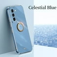 thumbnail image 1 of Electroplated Case for Samsung Galaxy S23 Plus, Glossy Soft Silicone Shockproof Anti-Drop Lens Protection Cover with Ring Holder Kickstand Bracket Ultra Slim Case for Samsung Galaxy S23 Plus,Blue, 1 of 3