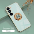 thumbnail image 1 of Electroplated Case for Samsung Galaxy S23, Slim Thin Light Plating Frame Rotatable Metal Ring Holder Bracket Cover with Magnetic Car Mount Rugged Shockproof Anti-Scratches Case, Mint, 1 of 8
