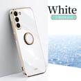 thumbnail image 1 of Electroplated Case for Samsung Galaxy S24, Glossy Soft Silicone Shockproof Anti-Drop Lens Protection Cover with Ring Holder Kickstand Bracket Ultra Slim Case for Samsung Galaxy S24,White, 1 of 6