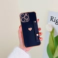thumbnail image 1 of Electroplated Case for iPhone 11 Pro, Cute Heart Pattern Slim Lightweight Soft Silicone Shockproof Cover with Wristband Kickstand Lens Protection Phone Case for iPhone 11 Pro, Black, 1 of 10