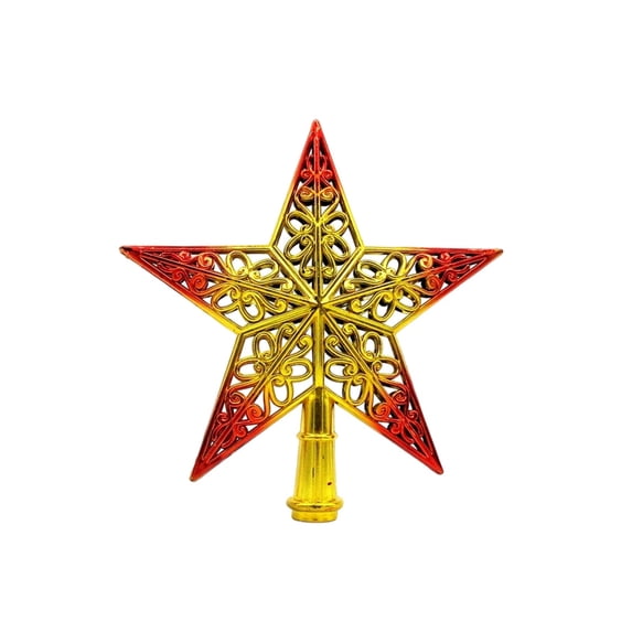 Electroplated Christmas Tree Star Topper, Glitter Xmas Tree Topper, Hollowed-Out Christmas Star Ornament Home Decor (7.9", Multicolor)