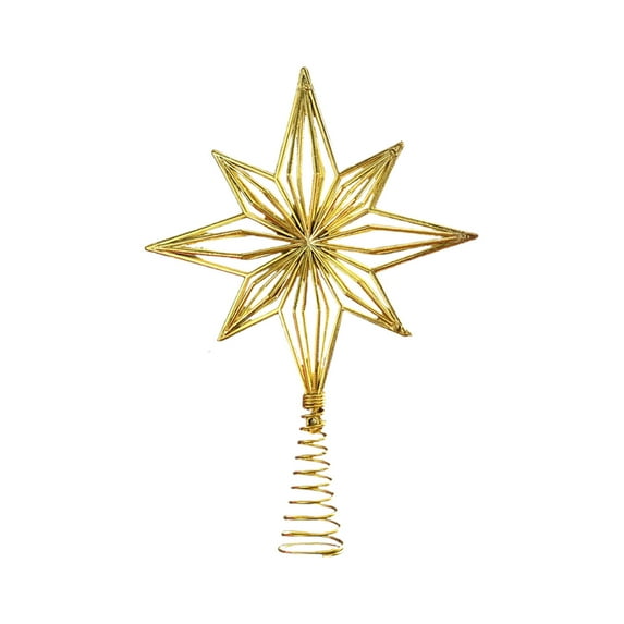 Electroplated Christmas Tree Topper - Metallic Pentagram Star for Holiday Home Decor golden