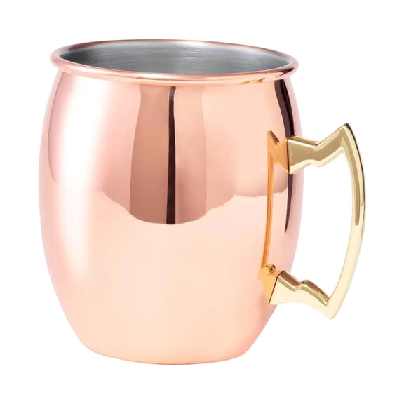 Electroplated Copper Mule Cup, Stainless Steel Hammered Moscow Mule Mug with Copper Finish, Stemless Tumbler for Cocktails, Home Bar, Gifts for Men Women, 3.39"x3.82", Rose Gold