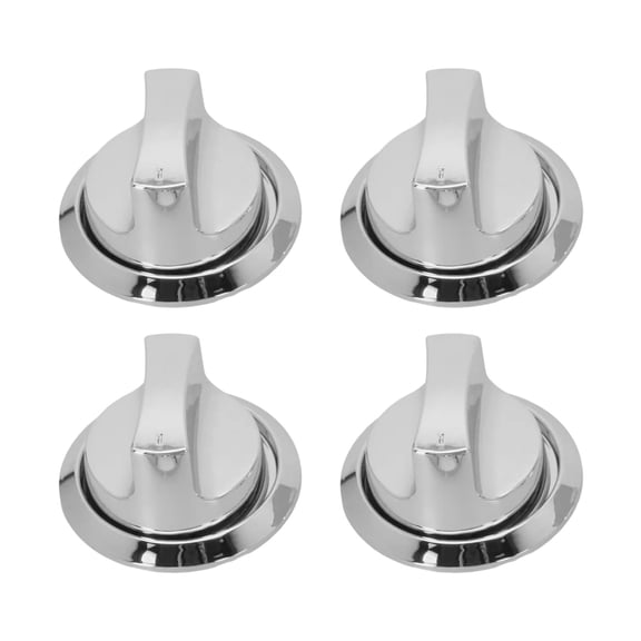 Electroplated Gas Grill Knobs,4-Pack Metal Replacement BBQ Control Knobs,Heat-Resistant Silver Accessories for Outdoor Cooking,Easy Installation,Universal Fit