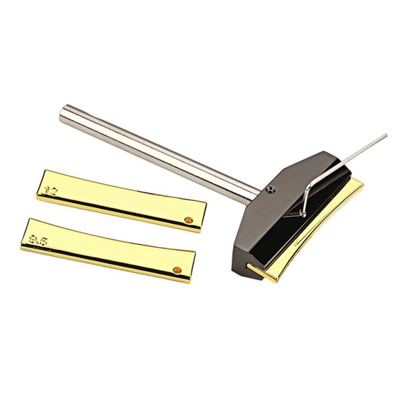 Electroplated Guitar Fret Press Set with Grooved Inserts and Wrench