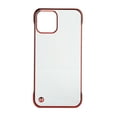 Electroplated Hard PC Phone Case for Iphone 12 Half Border Transparent