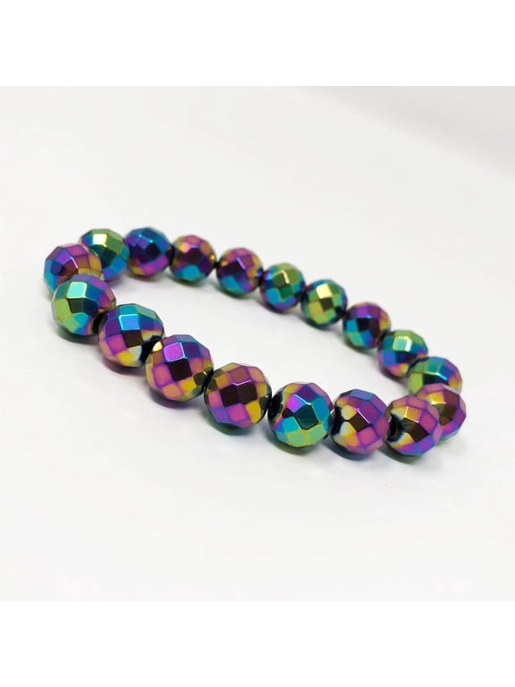 Electroplated Hematite Non-Strong Stretch Bracelet Unisex Adjustable Size X3