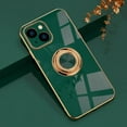 thumbnail image 1 of Electroplated Magnetic Ring Holder Case for iPhone 15, 360 Degree with Rotation Metal Anti-Drop Finger Ring Holder Magnet Car Holder Soft Slim Silicone Shockproof Cover - Dark Green, 1 of 9