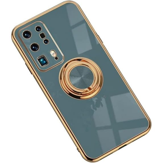 Electroplated Magnetic Ring Holder Phone Case for Samsung Galaxy A13 A33 A53 A73 5G 4G, Soft Lined Shockproof Back Cover(Dark Gray,A73 5G)