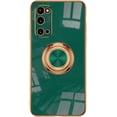thumbnail image 1 of Electroplated Magnetic Ring Holder Phone Case for Samsung Galaxy A22 A32 A42 A52 S A72 A82 4G 5G, Soft Lined Shockproof Back Cover(Dark Green,A22 5G), 1 of 8