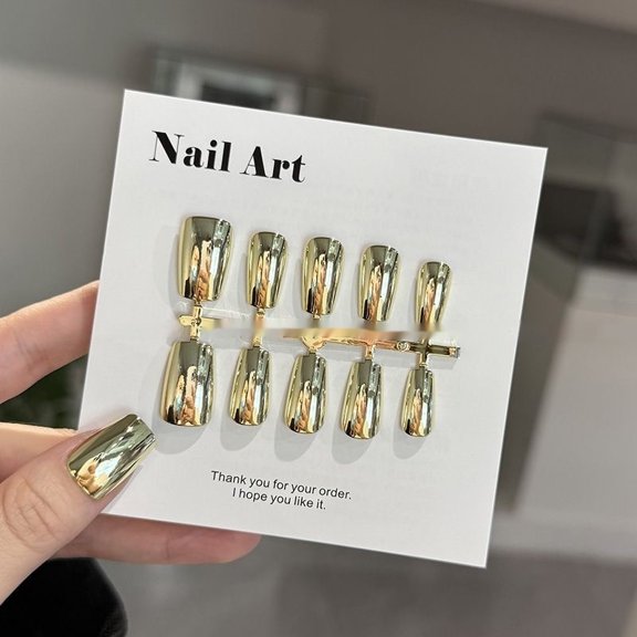 Electroplated Mirror Light Gold Ins Style Nail Tip Internet Hot