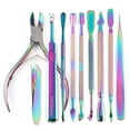 thumbnail image 1 of Electroplated Nail Clippers Dead Skin Fork Tweezers Manicure Polishing Tool, 1 of 5