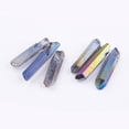 thumbnail image 1 of Electroplated Natural Quartz Graduated Beads Strands Nuggets Top Drilled Colorful 21~43x5~13mm Hole: 1mm 3pcs/set, 1 of 3