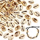 Electroplated Shell Beads Cowrie Shells Golden Hole: 12~14x2~3mm 50pcs