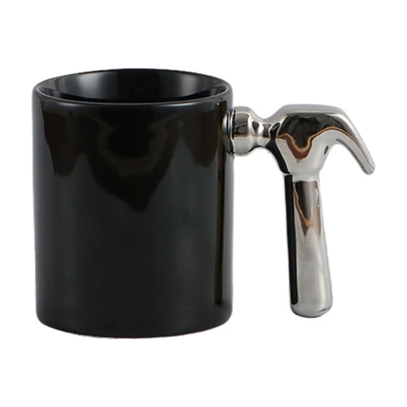 Electroplated Silver Handle Ceramic Mug – Fashionable Coffee & Tea Cup for Home, Office, Kitchen, Personalized Porcelain Gifts for Men Women
