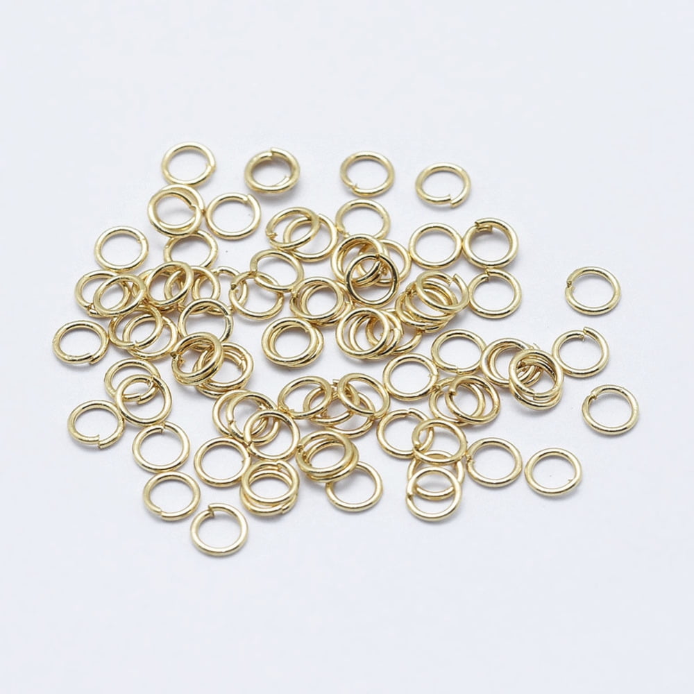 Electroplated Stainless Steel Open Jump Ring Long-Lasting Plated Ring Nickel Free Real 18K golden Plated 26 Gauge 3x0.4mm Inner Diameter: 2.2mm 5300pcs/bag