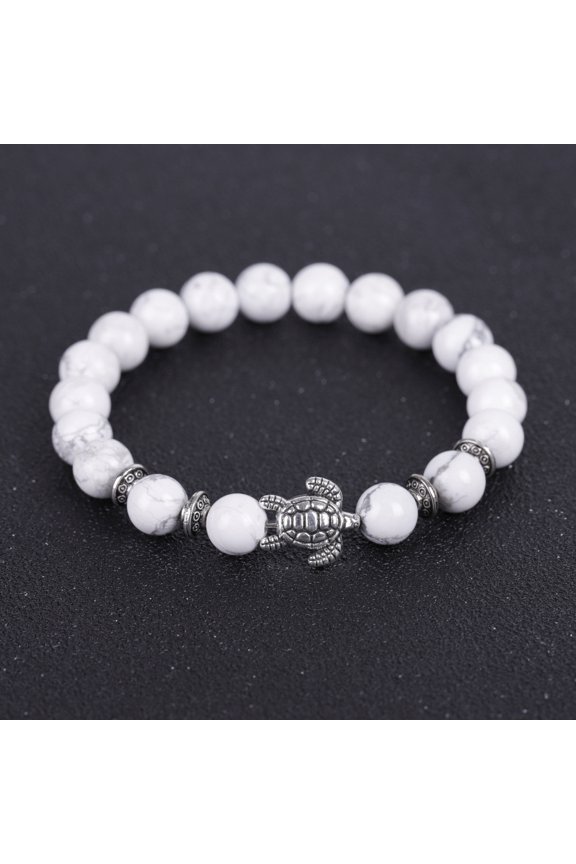 Electroplated Turtle Map Stone Bracelet Ornament