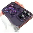 thumbnail image 1 of Electroplated for iPhone 13 Pro Max Case for Women Girls Luxury Liquid Quicksand Case with Camera Protector Glitter Sparkly Bear Slim Shockproof Rubber Protecive Case (Deep Purple), 1 of 1