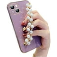 thumbnail image 1 of Electroplating with Beads Bracelet Creative Phone Case, Full Cover Lens, Anti-Drop, for iPhone 15 14 13 12 11 Pro Max Mini XS XR X 7 8 6 SE 2020 2022 Phone Case (Purple,iPhone SE 2020), 1 of 8