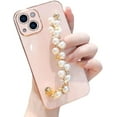 thumbnail image 1 of Electroplating with Beads Bracelet Creative Phone Case, Full Cover Lens, Anti-Drop, for iPhone 15 14 13 12 11 Pro Max Mini XS XR X 7 8 6 SE 2020 2022 Phone Case (Pink,iPhone 11 Pro), 1 of 8