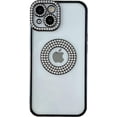 thumbnail image 1 of Electroplating Glitter Sparkling Bling Diamond Camera Lens Protection Clear Soft Compatible with iPhone Case (Black,iPhone 13 Pro), 1 of 8
