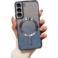thumbnail image 1 of Electroplating Gradient Glitter Phone case with Magnetic Suction Function, Simple but not Too Cute, for Samsung Galaxy S23 S22 S21 S20 Ultra Plus Note20 Note10 Phone Case (Blue,S23 Plus), 1 of 7