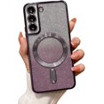 thumbnail image 1 of Electroplating Gradient Glitter Phone case with Magnetic Suction Function, Simple but not Too Cute, for Samsung Galaxy S23 S22 S21 S20 Ultra Plus Note20 Note10 Phone Case (Purple,S21), 1 of 8