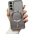 thumbnail image 1 of Electroplating Gradient Glitter Phone case with Magnetic Suction Function, Simple but not Too Cute, for Samsung Galaxy S23 S22 S21 S20 Ultra Plus Note20 Note10 Phone Case (Silver,S21), 1 of 8