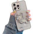 thumbnail image 1 of Electroplating Gradient Glitter Quicksand Dog Phone case, Flash Girly Sense, Lens Full Package, Cute and Creative, for iPhone 14 13 12 11 Pro Max Plus Phone case (Silver,iPhone 14 Plus), 1 of 7