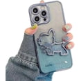 thumbnail image 1 of Electroplating Gradient Glitter Quicksand Dog Phone case, Flash Girly Sense, Lens Full Package, Cute and Creative, for iPhone 14 13 12 11 Pro Max Plus Phone case (Blue,iPhone 13 Pro Max), 1 of 8