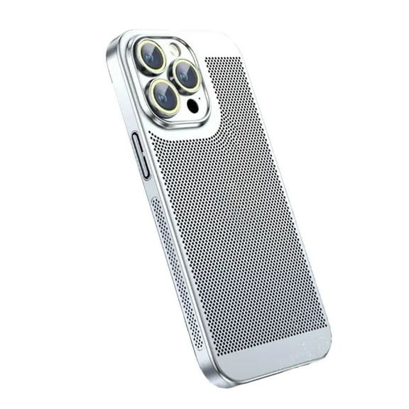 Electroplating Heat Dissipation Phone Case - Mesh Ventilation, Lens Protection & Drop Resistance - TPU+PC Cover for Cooling/Shockproof