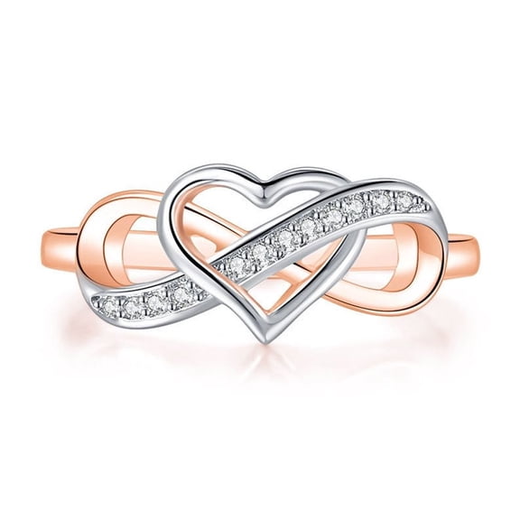 Electroplating Hollow Heart-shaped Infinite Ring Women