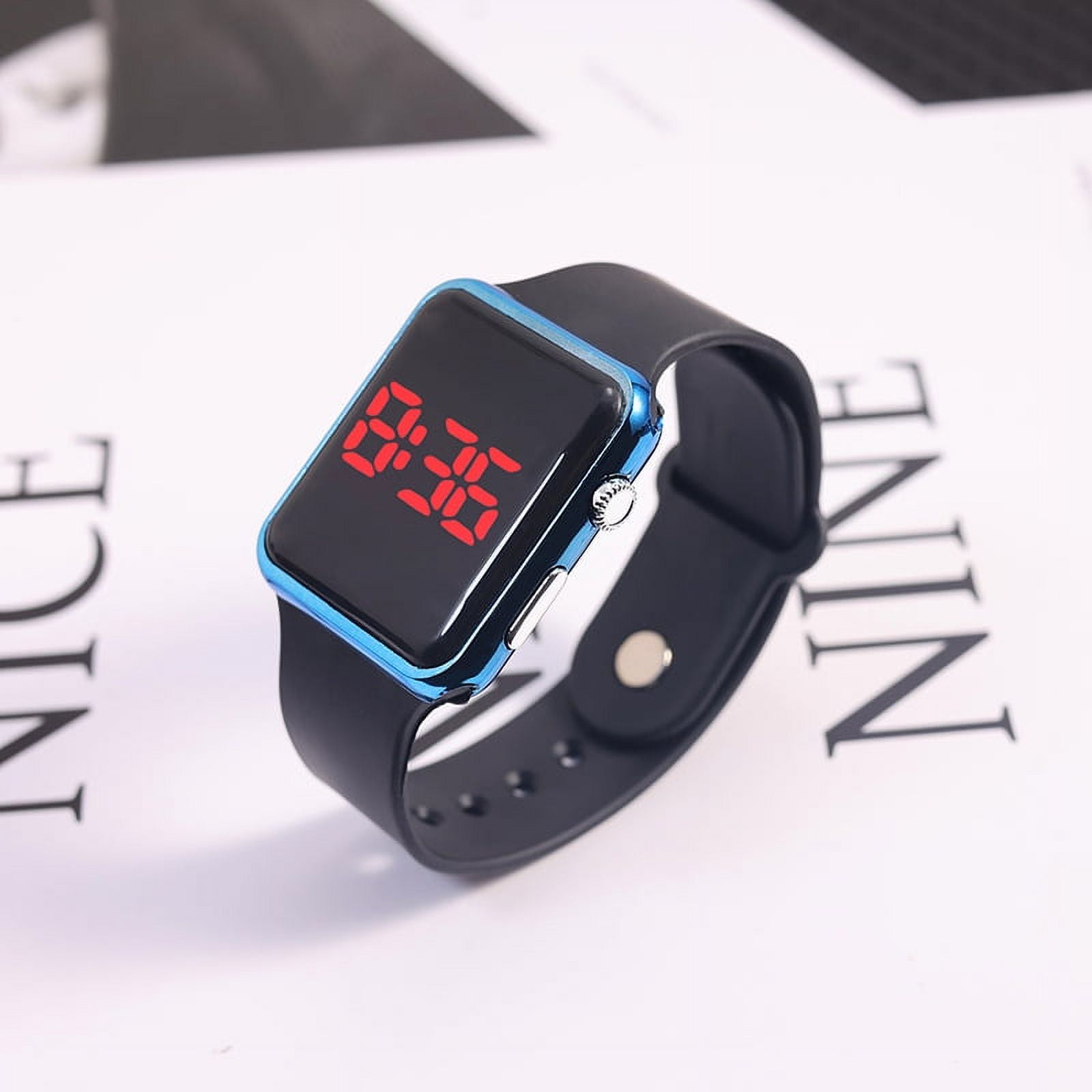 Electroplating LED Square Electronic Watch for Elementary and Middle