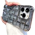 thumbnail image 1 of Electroplating Magic  Grid Phone case, Gradient Glitter Phone case, Soft Material, Anti-Drop and wear-Resistant, for iPhone 15 14 13 12 11 Pro Max Phone case (Silver,iPhone 11), 1 of 8