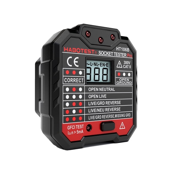 Electroscope, Circuit Wall Test Live Earth Wire Lcd Display Socket Tester Wire Circuit Wall Earth Wire Circuit Buzhi Eryue With Vole Lcd Displa. Black Plug